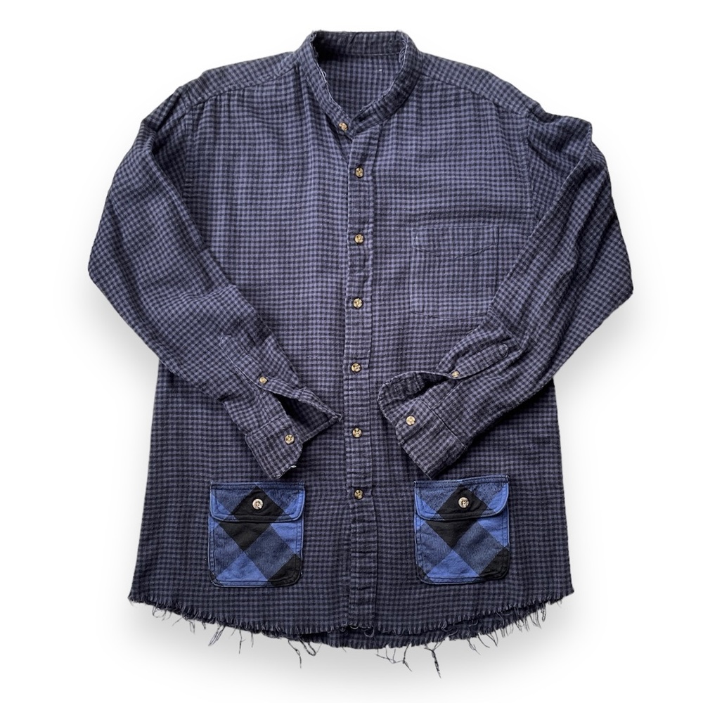 “Greg Lauren Style” Deconstructed Plaid Flannel Shirt